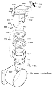 Discharge Chute Diagram and Parts List for 622505X105A 2004 Briggs and Stratton Snow Blower